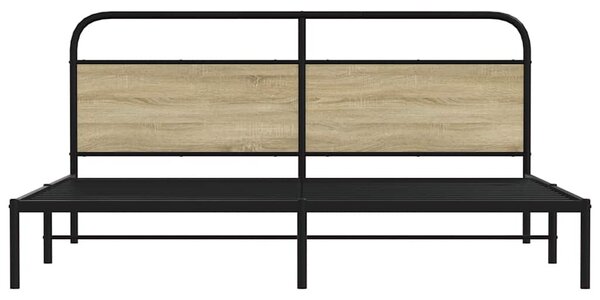 Kovový rám postele bez matrace dub sonoma 180 x 200 cm 3318643