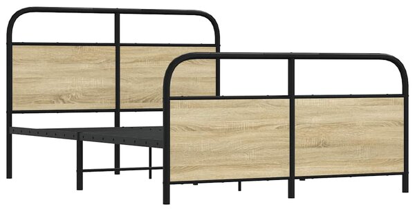 Kovový rám postele bez matrace dub sonoma 140 x 200 cm 3318649