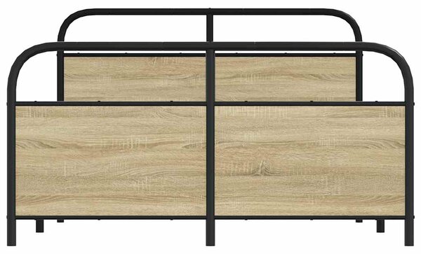 Kovový rám postele bez matrace dub sonoma 140 x 200 cm 3318649