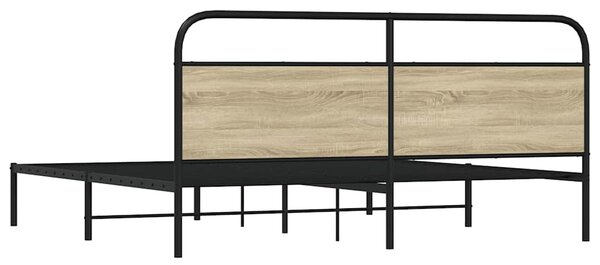 Kovový rám postele bez matrace dub sonoma 180 x 200 cm 3318643