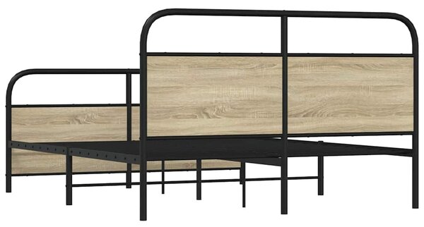 Kovový rám postele bez matrace dub sonoma 150 x 200 cm 3318650