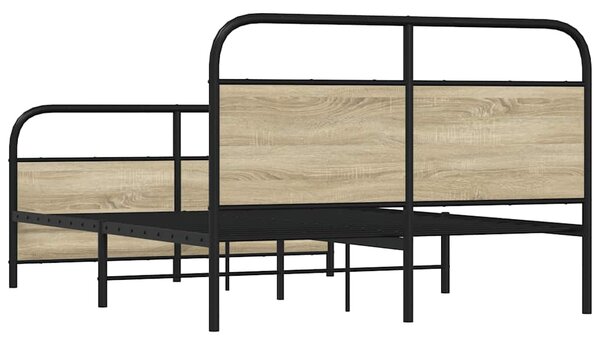 Kovový rám postele bez matrace dub sonoma 140 x 200 cm 3318649