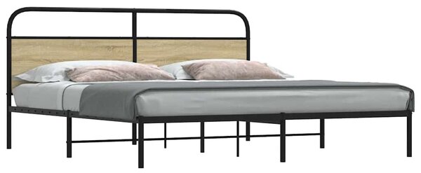 Kovový rám postele bez matrace dub sonoma 180 x 200 cm 3318643