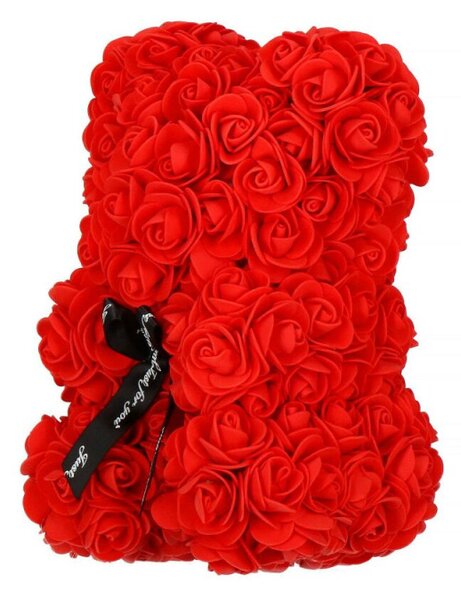 Medvídek z růží 22 cm SPRINGOS ROSE BEAR HA7218 červený
