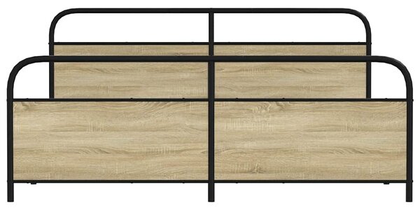 Kovový rám postele bez matrace dub sonoma 180 x 200 cm 3318652