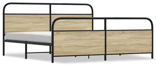 Kovový rám postele bez matrace dub sonoma 180 x 200 cm 3318652