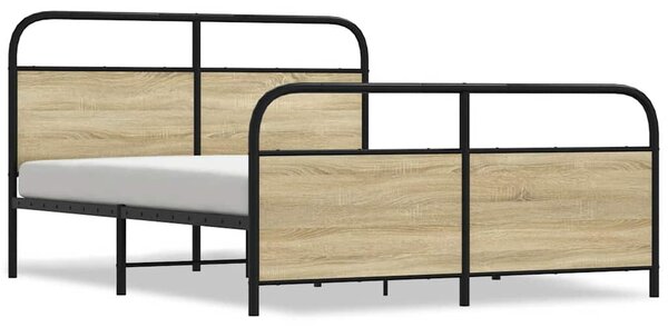 Kovový rám postele bez matrace dub sonoma 150 x 200 cm 3318650