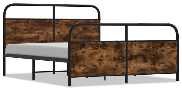 Kovový rám postele bez matrace kouřový dub 150 x 200 cm 3318637