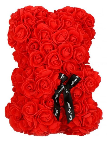 Medvídek z růží 22 cm SPRINGOS ROSE BEAR HA7218 červený