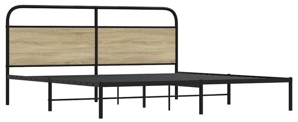 Kovový rám postele bez matrace dub sonoma 180 x 200 cm 3318643
