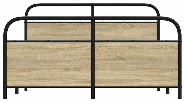 Kovový rám postele bez matrace dub sonoma 150 x 200 cm 3318650