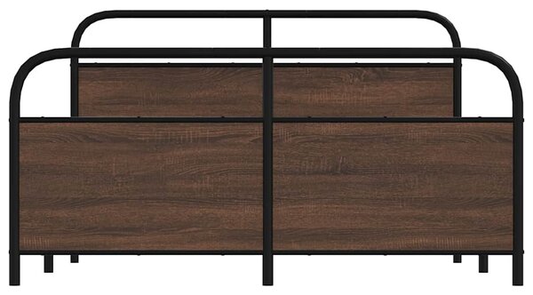 Kovový rám postele bez matrace hnědý dub 160 x 200 cm 3318664