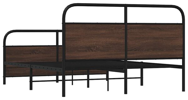 Kovový rám postele bez matrace hnědý dub 160 x 200 cm 3318664