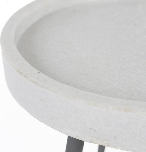 White Label Mramorový odkládací stolek KARRARA 33 cm