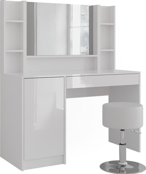 Toaletní stolek Vicco Sherry Bílá/bílý vysoký lesk 119.8 cm 5 dílů, Model 57616
