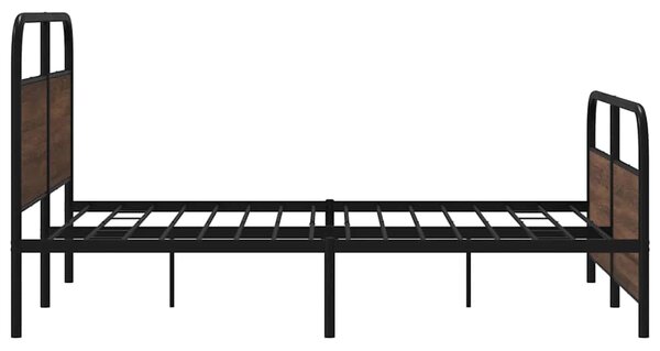 Kovový rám postele bez matrace hnědý dub 160 x 200 cm 3318664