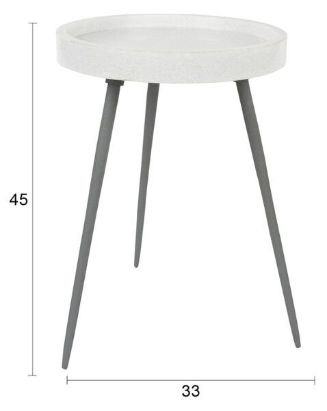 White Label Mramorový odkládací stolek KARRARA 33 cm
