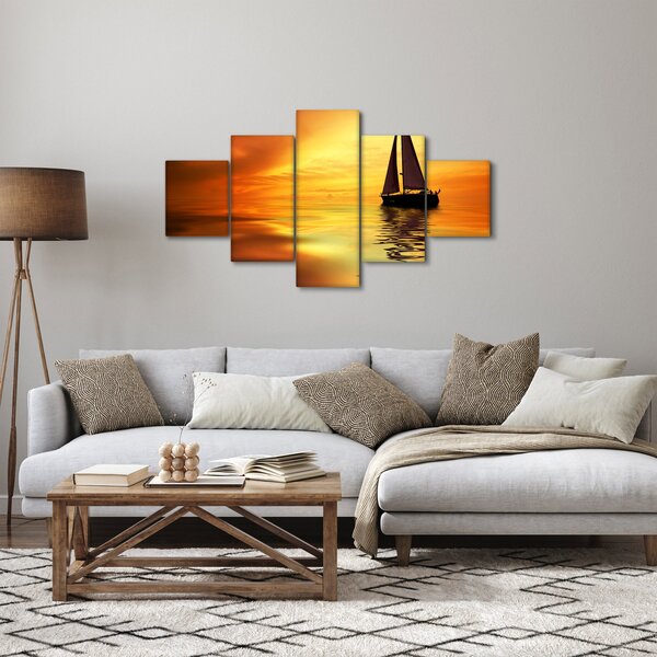 Obraz - Plachetnice při západu slunce (125x70 cm)