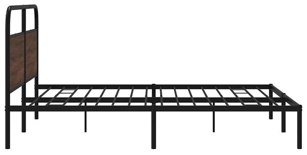 Kovový rám postele bez matrace hnědý dub 180 x 200 cm 3318656
