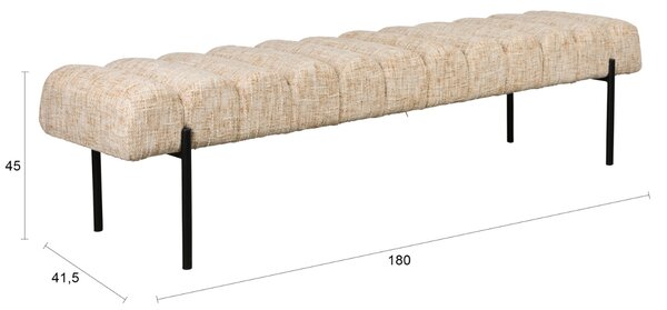 White Label Béžová čalouněná Lavice WLL JETHRO 180 cm