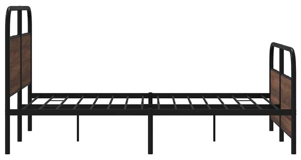 Kovový rám postele bez matrace hnědý dub 140 x 200 cm 3318662