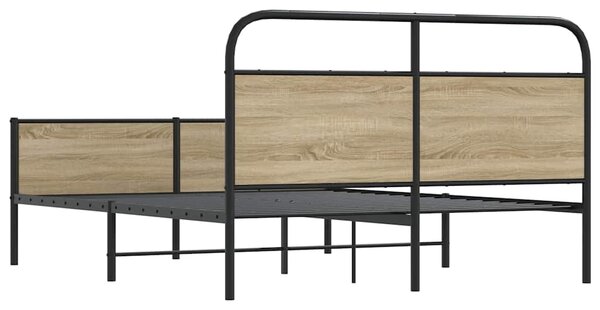 Kovový rám postele bez matrace kouřový dub 160 x 200 cm 3318679