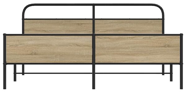 Kovový rám postele bez matrace kouřový dub 150 x 200 cm 3318678