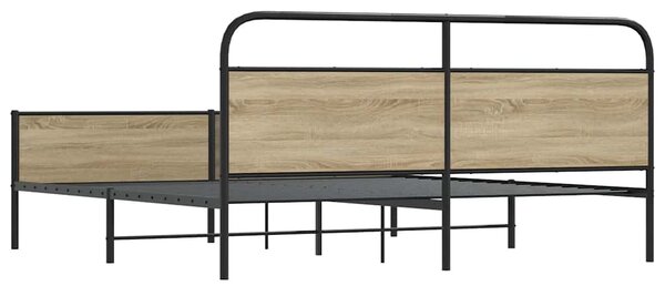 Kovový rám postele bez matrace kouřový dub 150 x 200 cm 3318678
