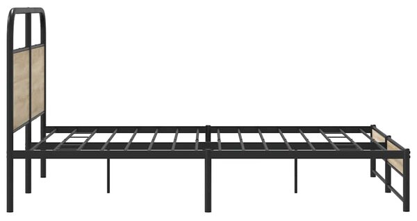 Kovový rám postele bez matrace kouřový dub 160 x 200 cm 3318679