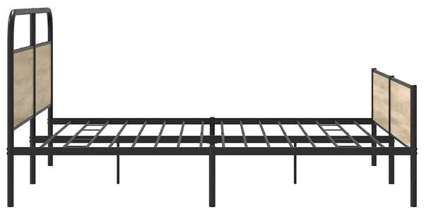 Kovový rám postele bez matrace kouřový dub 150 x 200 cm 3318678