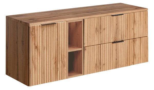 Comad Koupelnová skříňka pod deskové umyvadlo s košem na prádlo Adel White SET-ADO B WOTAN LB 140 dub wotan