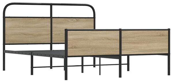 Kovový rám postele bez matrace kouřový dub 160 x 200 cm 3318673