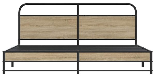 Kovový rám postele bez matrace kouřový dub 180 x 200 cm 3318680