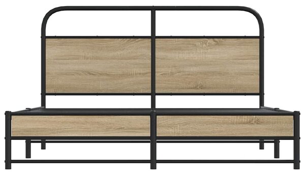 Kovový rám postele bez matrace kouřový dub 160 x 200 cm 3318679