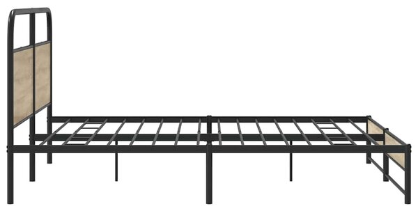 Kovový rám postele bez matrace kouřový dub 200 x 200 cm 3318677