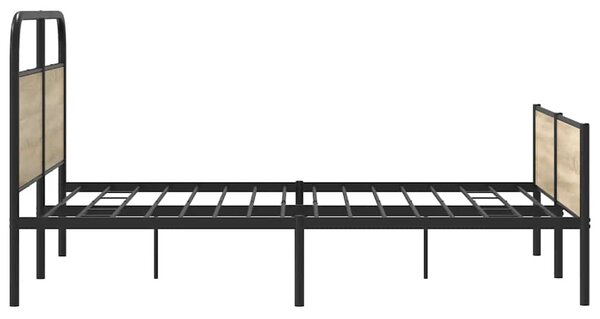 Kovový rám postele bez matrace kouřový dub 160 x 200 cm 3318673