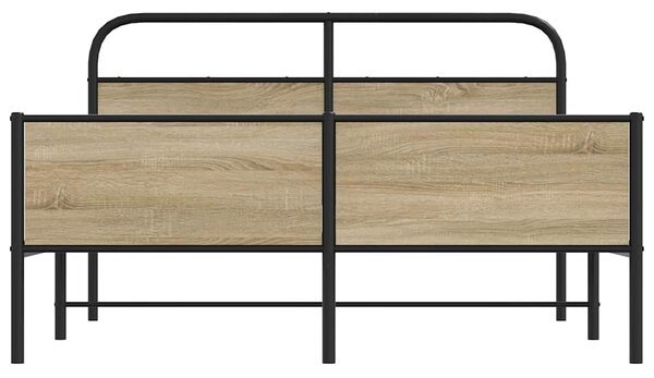 Kovový rám postele bez matrace kouřový dub 160 x 200 cm 3318673