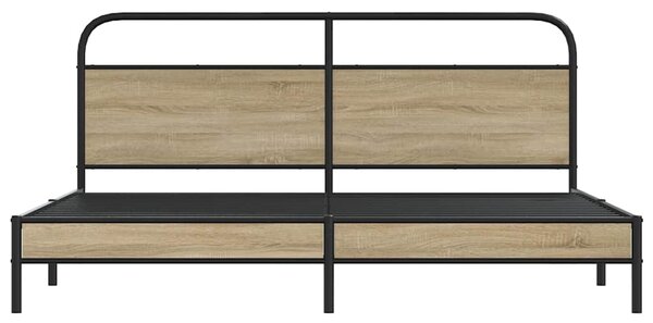 Kovový rám postele bez matrace kouřový dub 180 x 200 cm 3318669