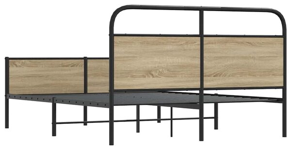 Kovový rám postele bez matrace kouřový dub 160 x 200 cm 3318673