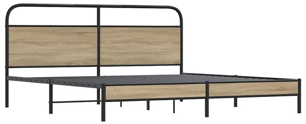 Kovový rám postele bez matrace kouřový dub 180 x 200 cm 3318669