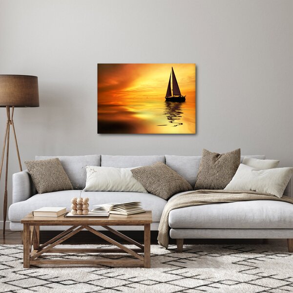 Obraz - Plachetnice při západu slunce (70x50 cm)