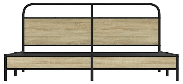 Kovový rám postele bez matrace dub sonoma 180 x 200 cm 3318684