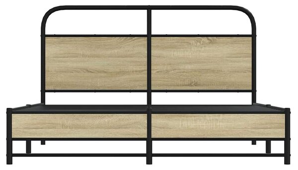 Kovový rám postele bez matrace dub sonoma 160 x 200 cm 3318688