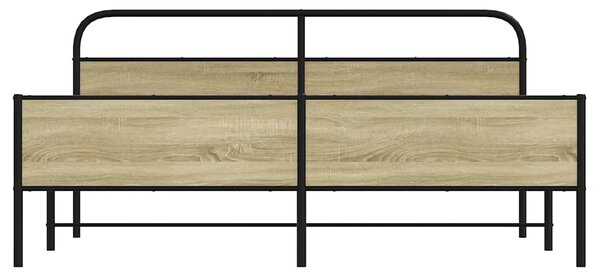Kovový rám postele bez matrace dub sonoma 180 x 200 cm 3318695