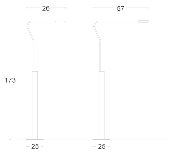 Zava Meta LED stojací svítidlo 260mmČernáČerná