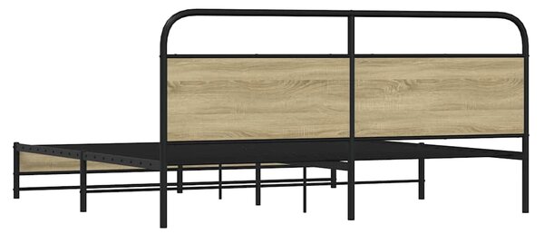 Kovový rám postele bez matrace dub sonoma 180 x 200 cm 3318689