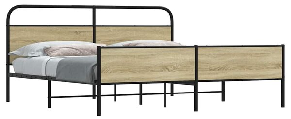 Kovový rám postele bez matrace dub sonoma 180 x 200 cm 3318695