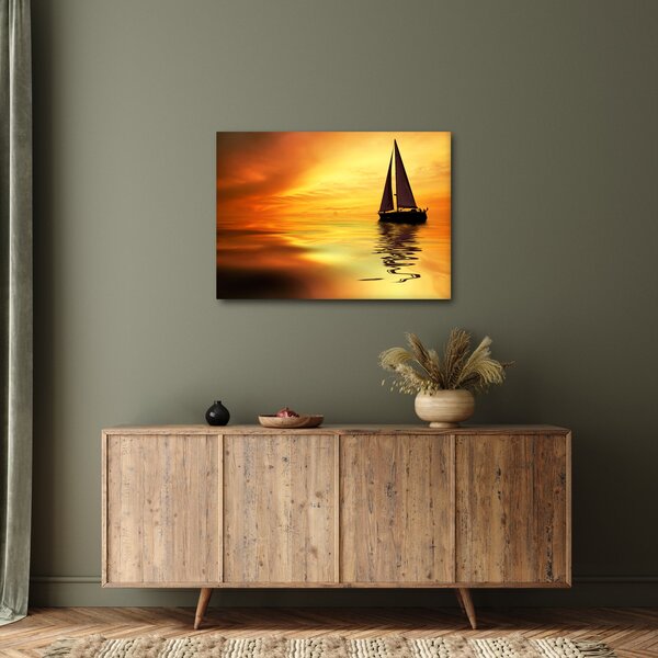 Obraz - Plachetnice při západu slunce (70x50 cm)