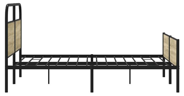 Kovový rám postele bez matrace dub sonoma 150 x 200 cm 3318693