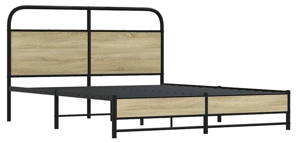 Kovový rám postele bez matrace dub sonoma 160 x 200 cm 3318688